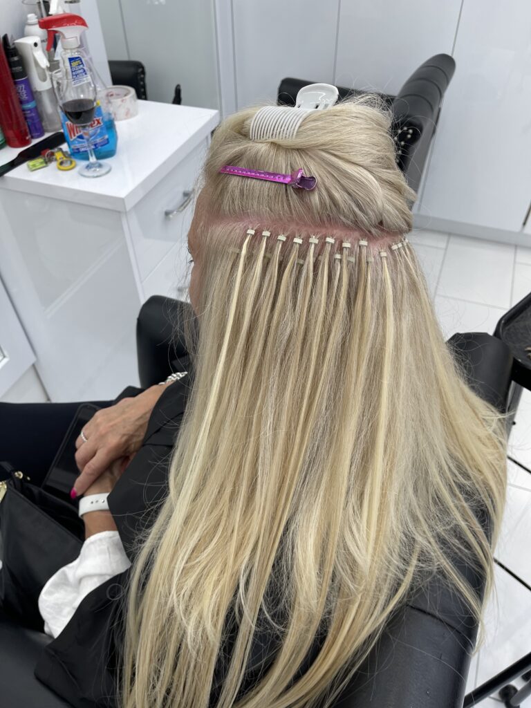 I-tip beaded extension styling example