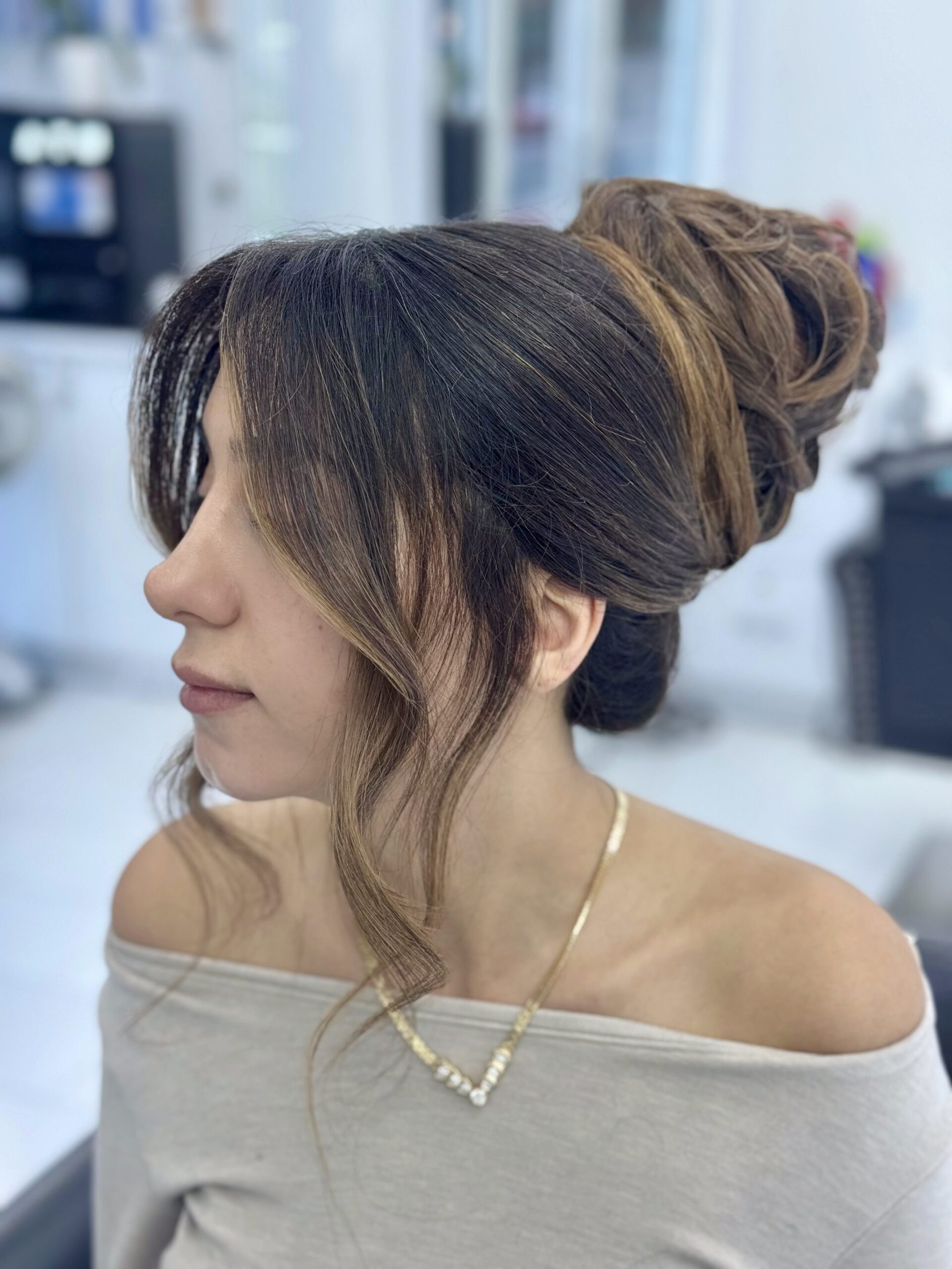 Elegant up-do styled at 23rd Street Hair Salon